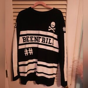 Been Trill Back and White Graphic Sweatshirt